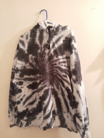 Black and White Tie-Dye Hoodie