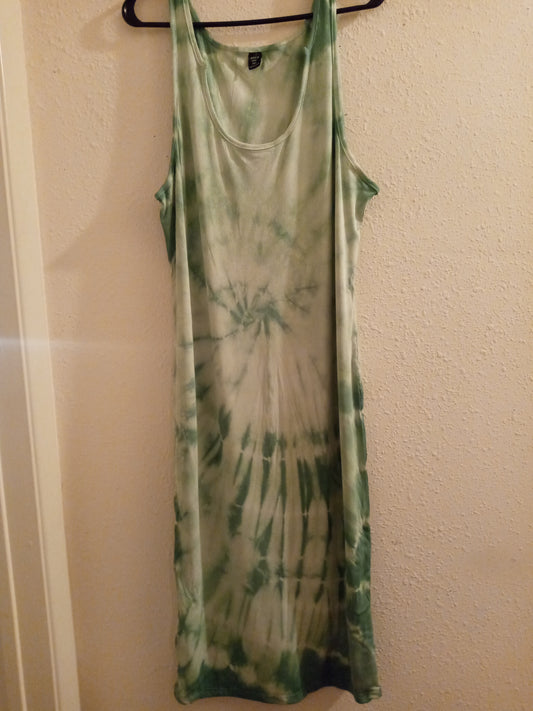 Green Tie-Dye Dress
