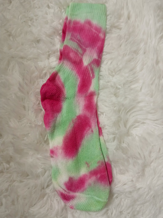 Pink/GRN Tie-Dye Socks