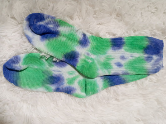 BLU/GRN Tie-Dye Socks