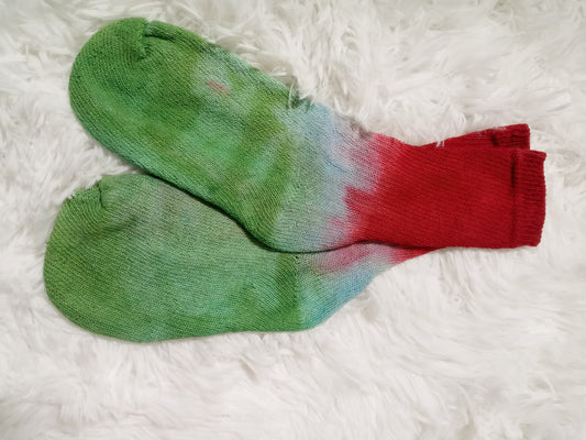 RED/GRN Tie-Dye Socks