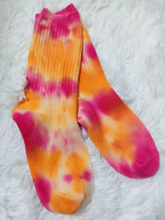 ORG/RED Tie-Dye Socks