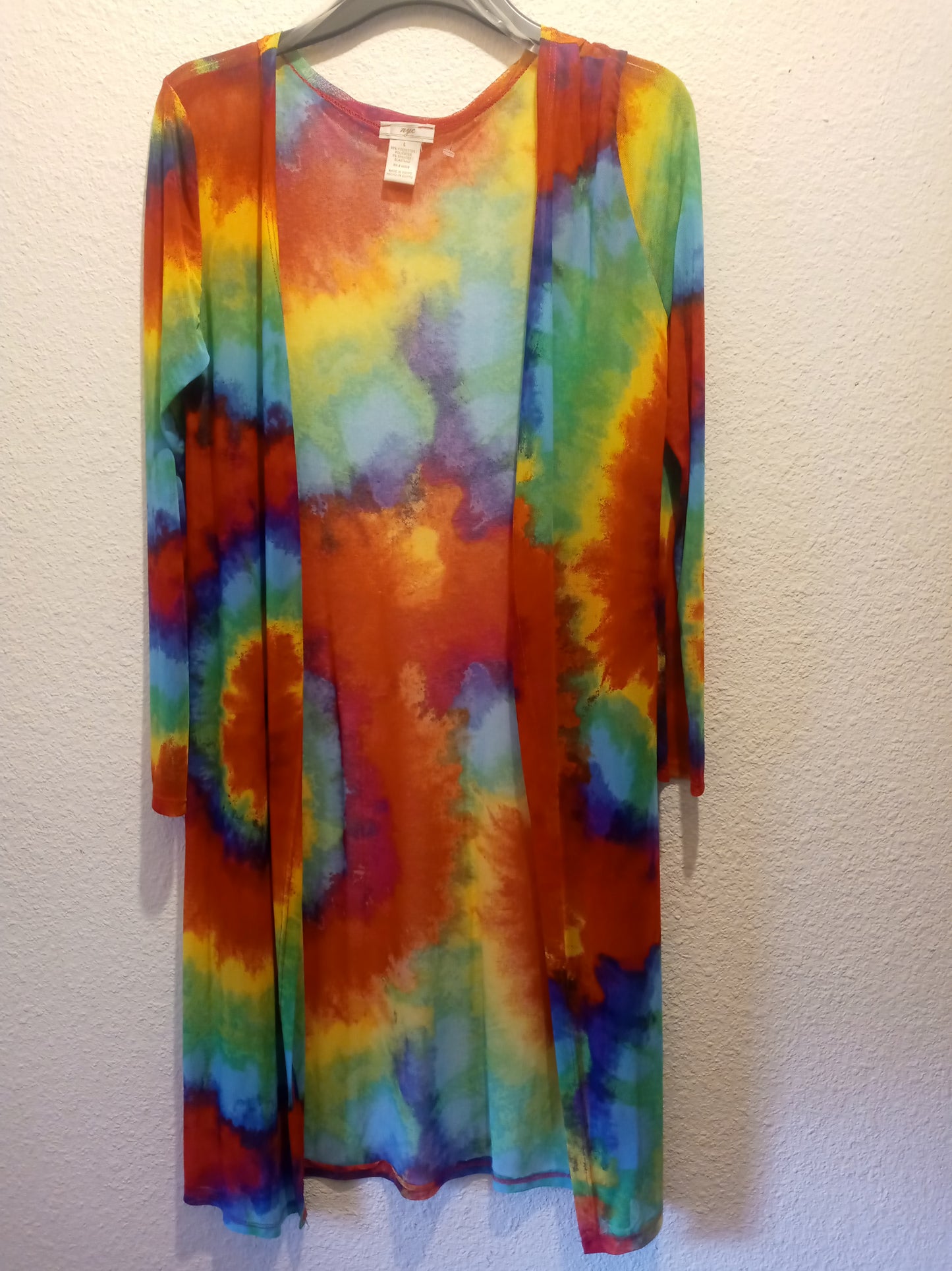 Long Sleeve Rainbow Tie-Dye Cardigan