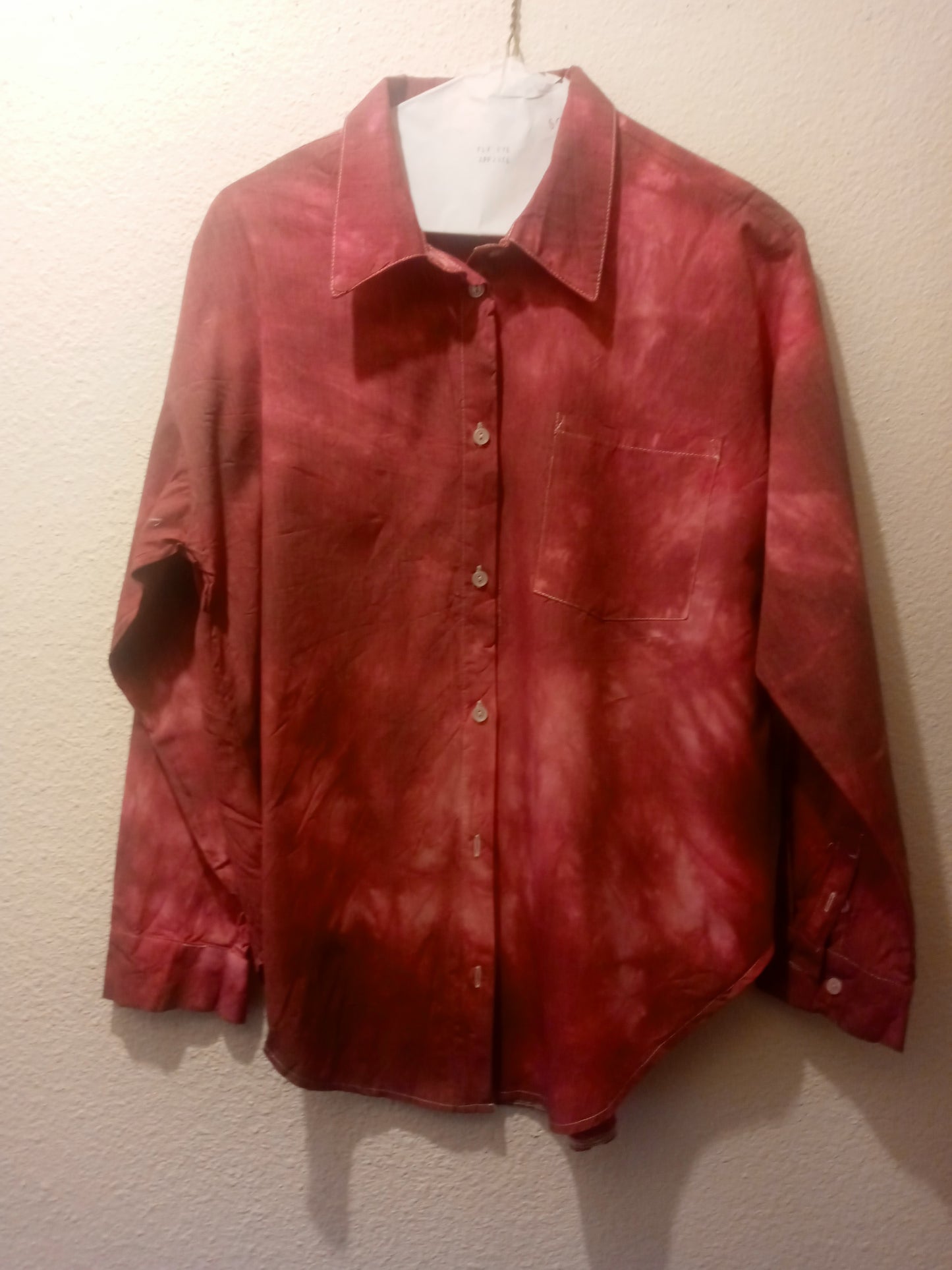 Burgundy Tie dye Button-Down