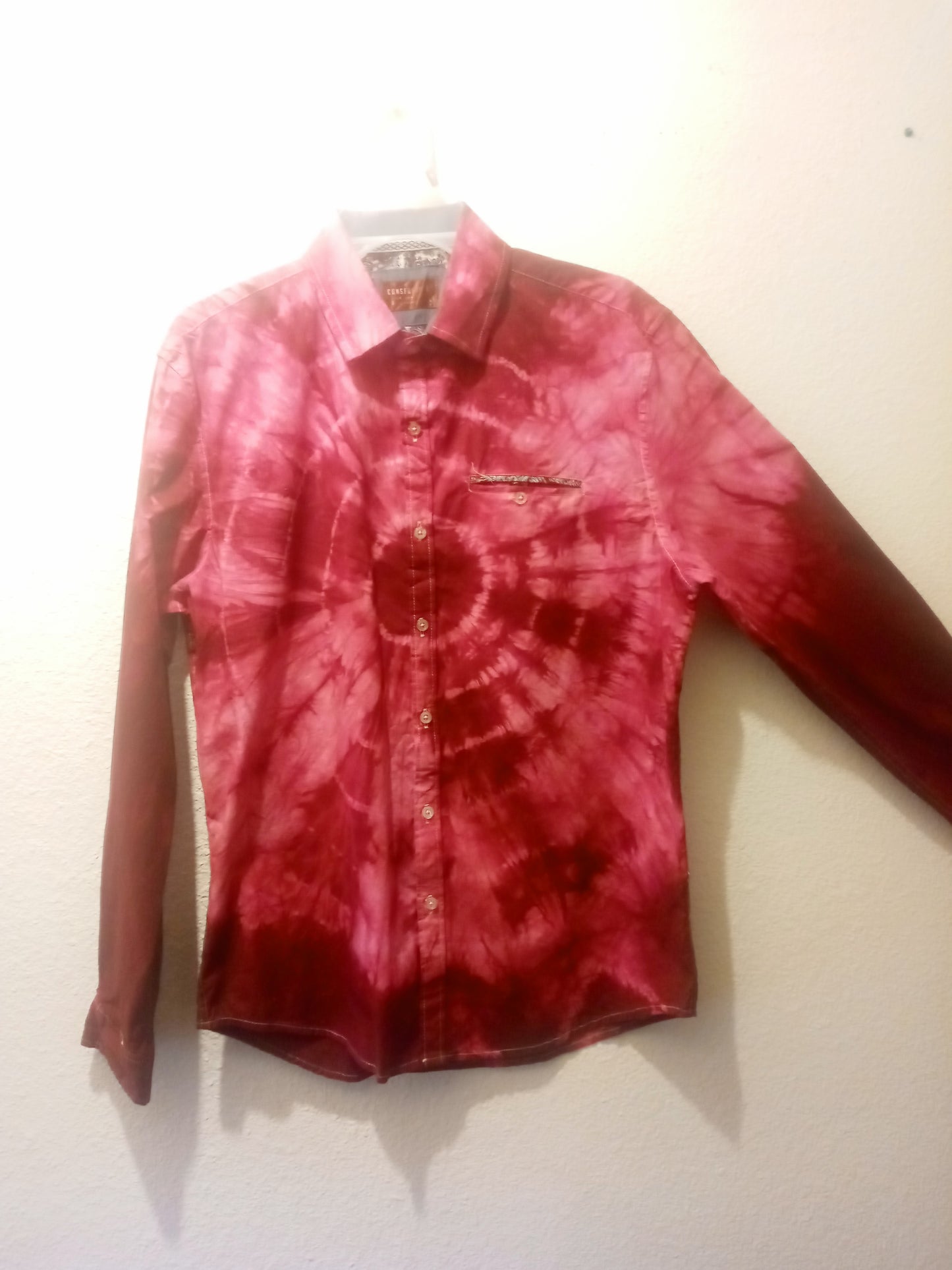 Cherry Red Tie-Dye Button Down